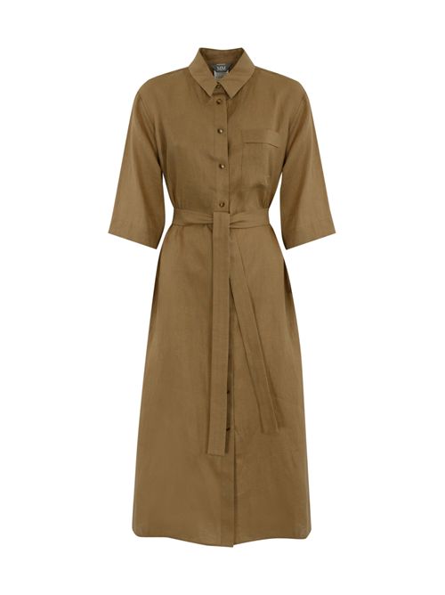 Abito chemisier Salute in lino Cammello MM Max Mara | 2516221028600008